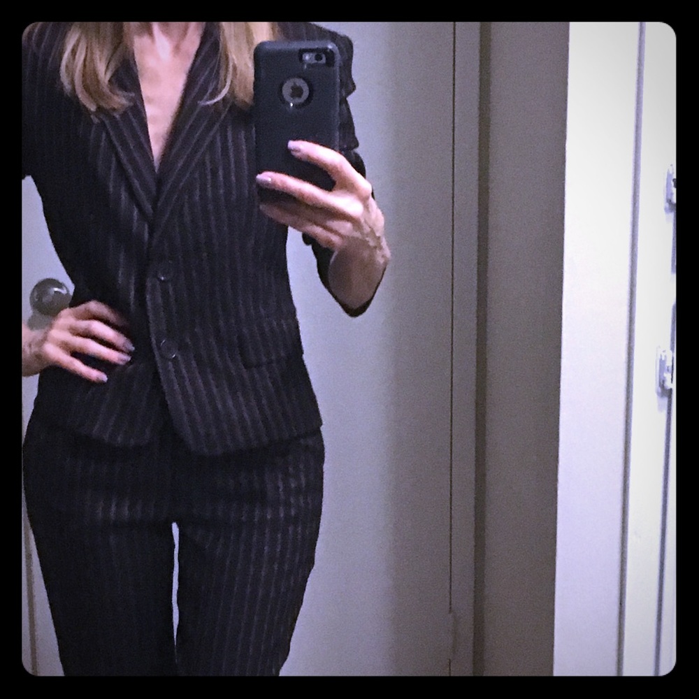 Women’s Studio M Brown Pinstripe Suit